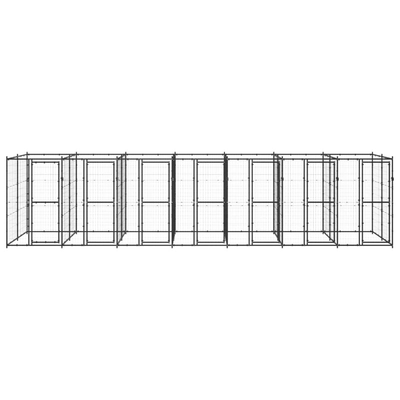 Outdoor Dog Kennel Steel 16.94 m²