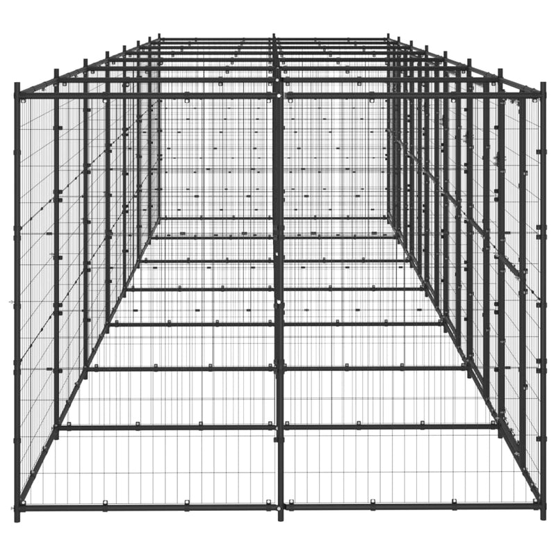 Outdoor Dog Kennel Steel 16.94 m²