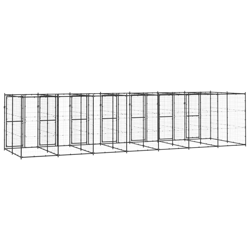 Outdoor Dog Kennel Steel 16.94 m²