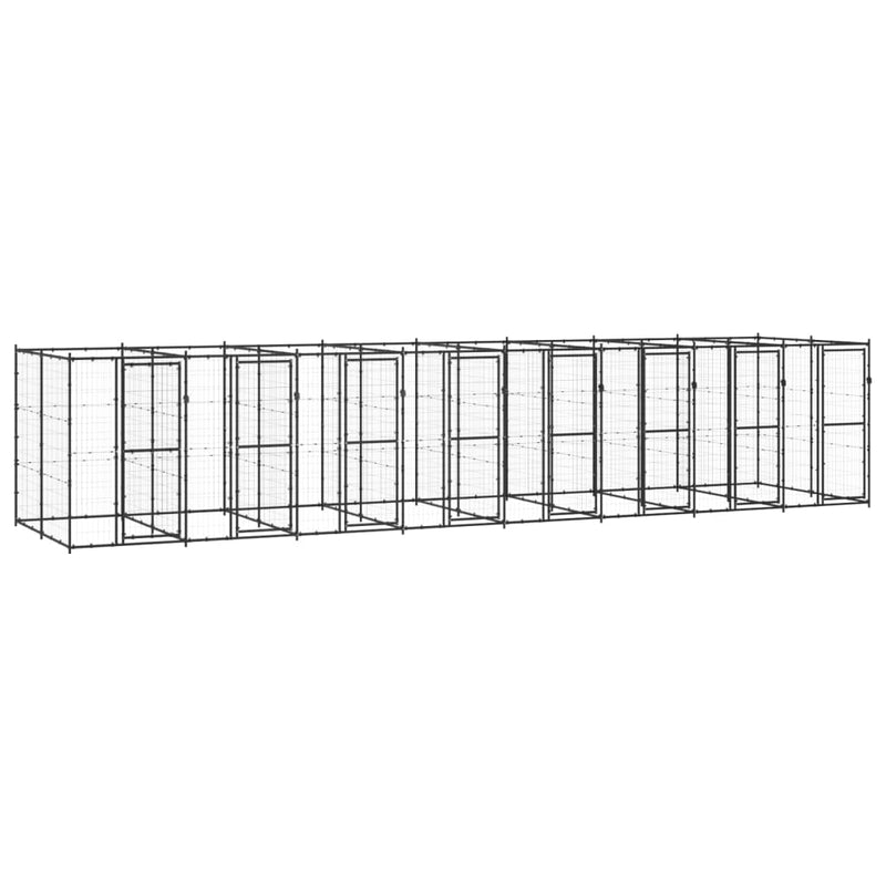 Outdoor Dog Kennel Steel 19.36 m²