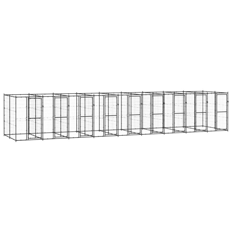 Outdoor Dog Kennel Steel 21.78 m²