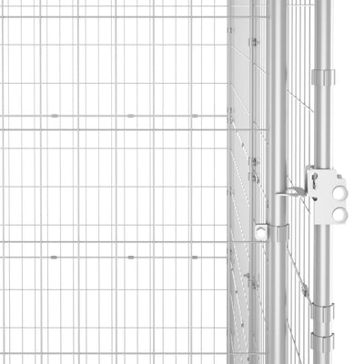 Outdoor Dog Kennel Galvanised Steel with Roof 9.68 m²