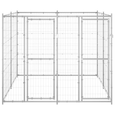 Outdoor Dog Kennel Galvanised Steel 4.84 m²