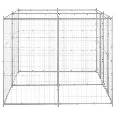 Outdoor Dog Kennel Galvanised Steel 4.84 m²