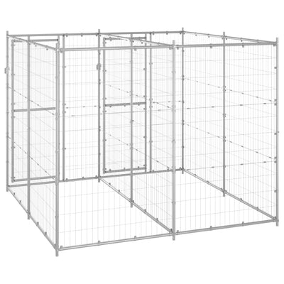 Outdoor Dog Kennel Galvanised Steel 4.84 m²