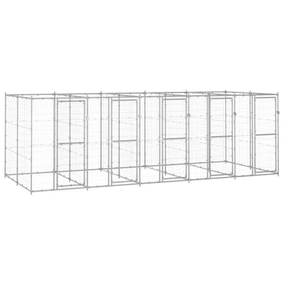 Outdoor Dog Kennel Galvanised Steel 12.1 m²