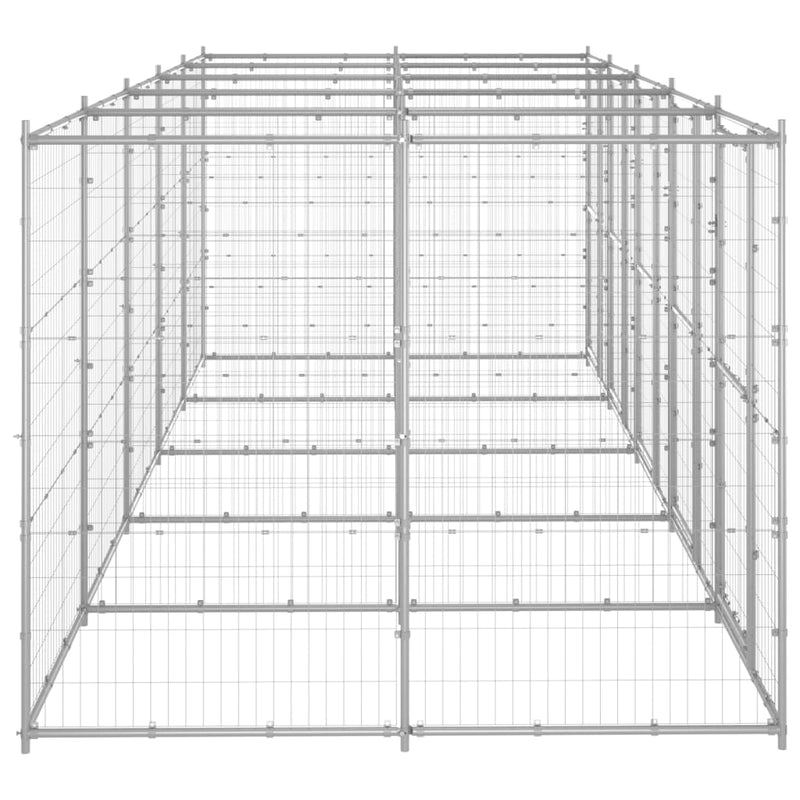 Outdoor Dog Kennel Galvanised Steel 12.1 m²