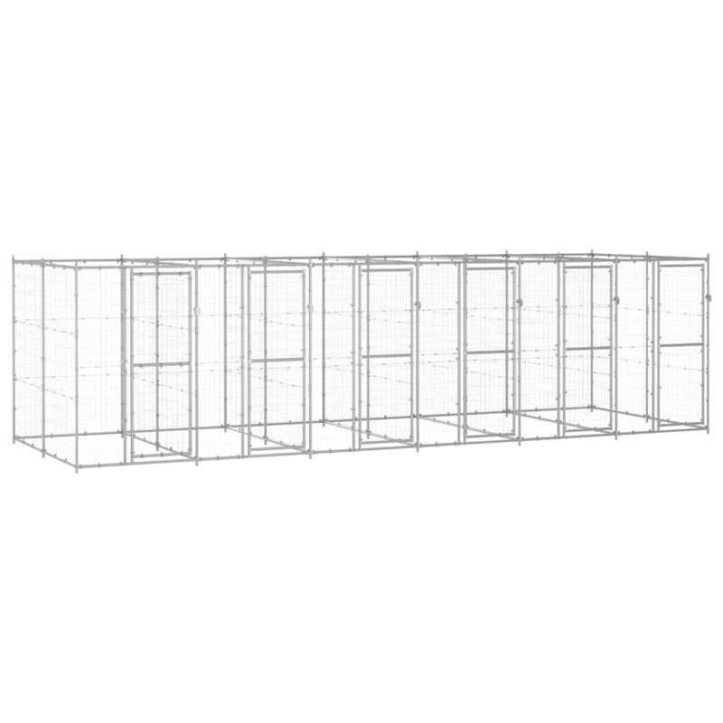 Outdoor Dog Kennel Galvanised Steel 14.52 m²