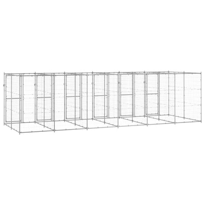 Outdoor Dog Kennel Galvanised Steel 14.52 m²