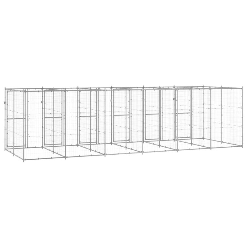 Outdoor Dog Kennel Galvanised Steel 14.52 m²