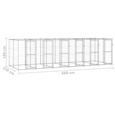 Outdoor Dog Kennel Galvanised Steel 14.52 m²