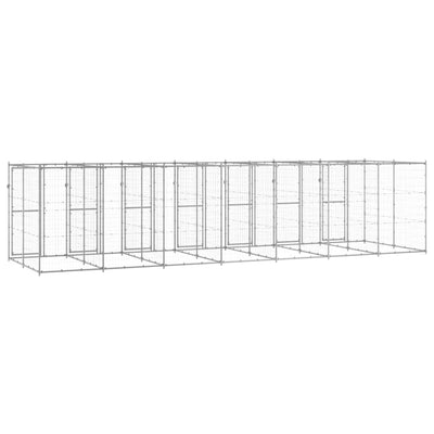 Outdoor Dog Kennel Galvanised Steel 16.94 m²