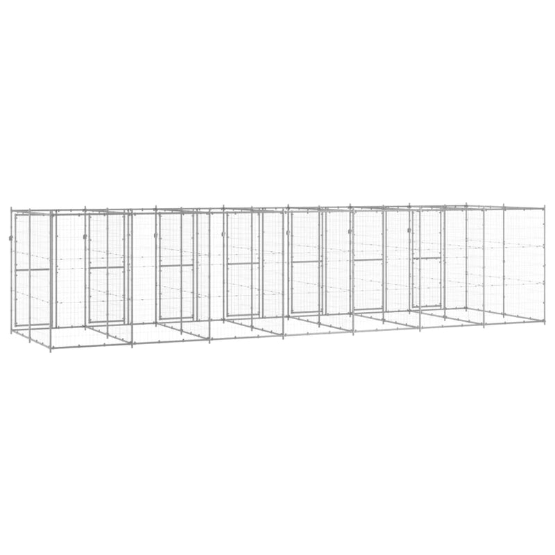 Outdoor Dog Kennel Galvanised Steel 16.94 m²