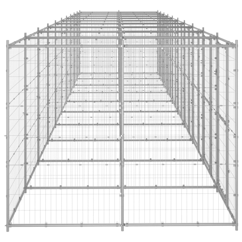 Outdoor Dog Kennel Galvanised Steel 24.2 m²