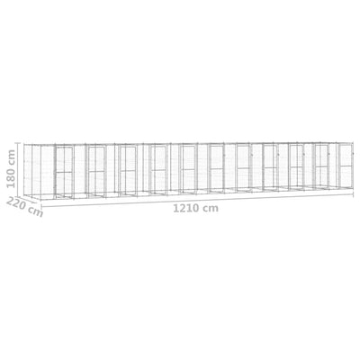 Outdoor Dog Kennel Galvanised Steel 26.62 m²