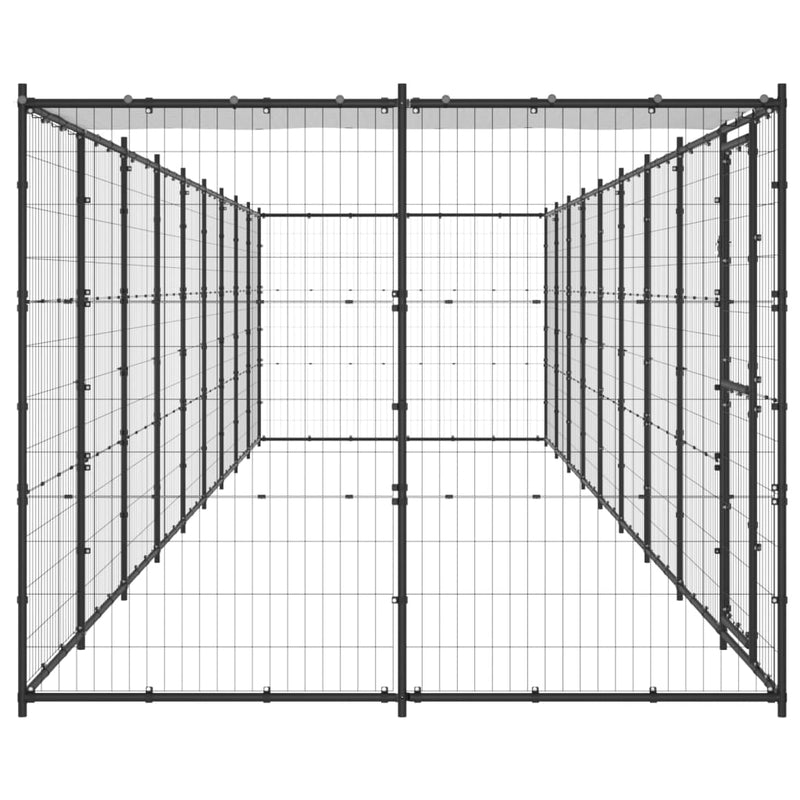 Outdoor Dog Kennel Steel with Roof 21.78 m²