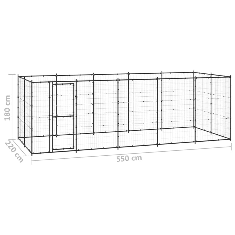 Outdoor Dog Kennel Steel 12.1 m²