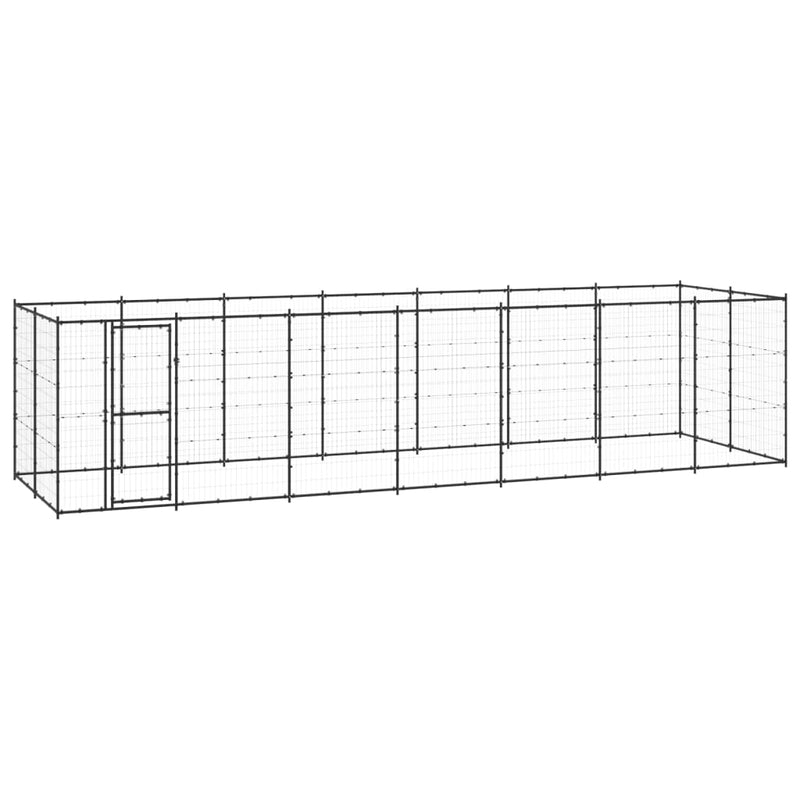 Outdoor Dog Kennel Steel 16.94 m²