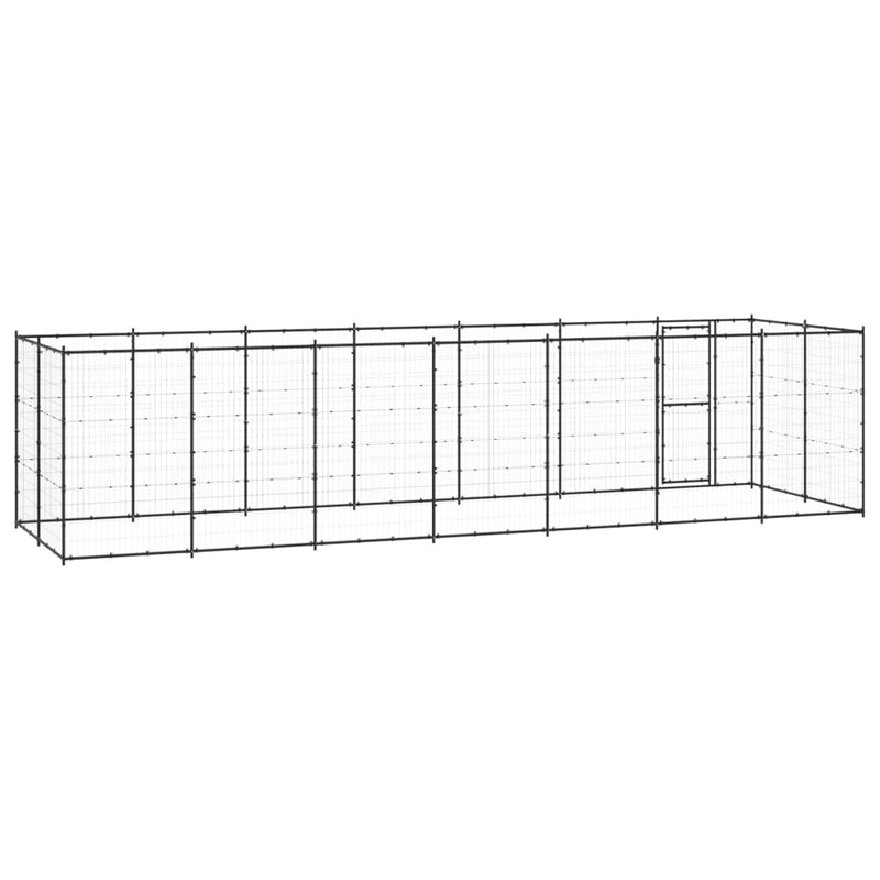 Outdoor Dog Kennel Steel 16.94 m²