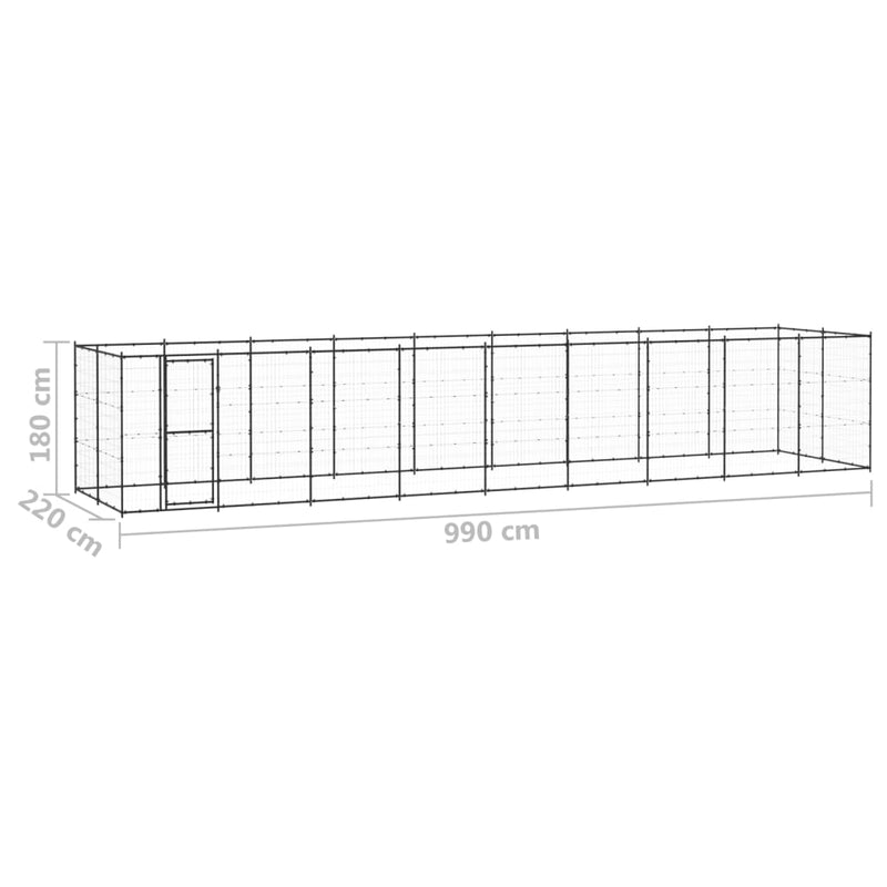 Outdoor Dog Kennel Steel 21.78 m²