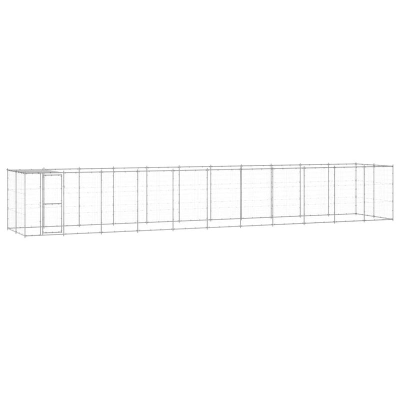 Outdoor Dog Kennel Galvanised Steel with Roof 26.62 m²