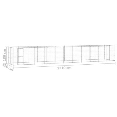 Outdoor Dog Kennel Galvanised Steel 26.62 m²