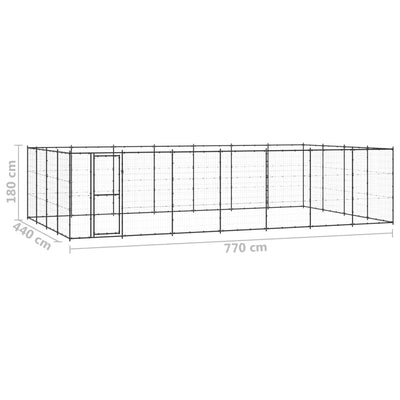 Outdoor Dog Kennel Steel 33.88 m²