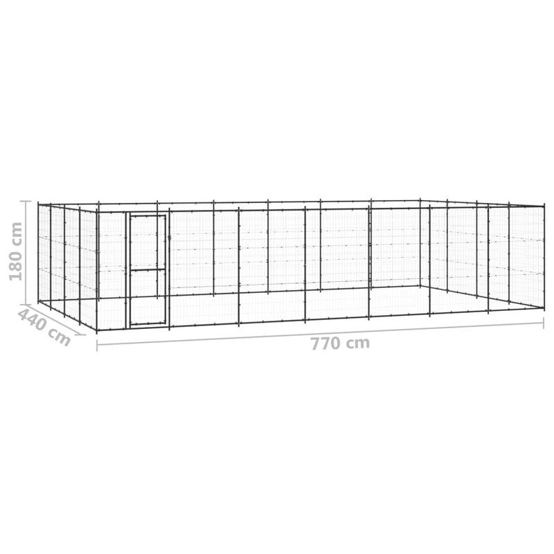 Outdoor Dog Kennel Steel 33.88 m²