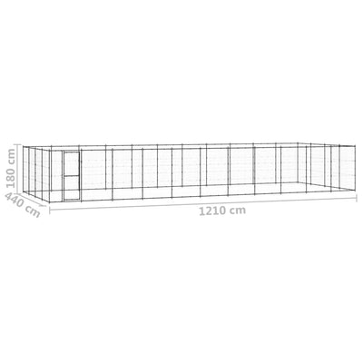 Outdoor Dog Kennel Steel 53.24 m²