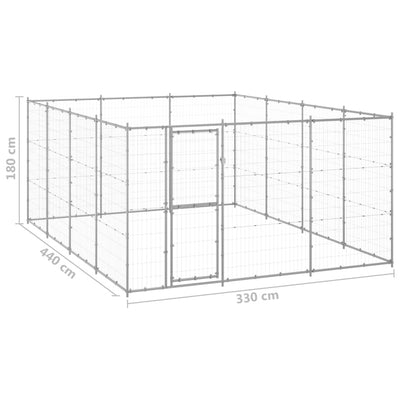 Outdoor Dog Kennel Galvanised Steel 14.52 m²