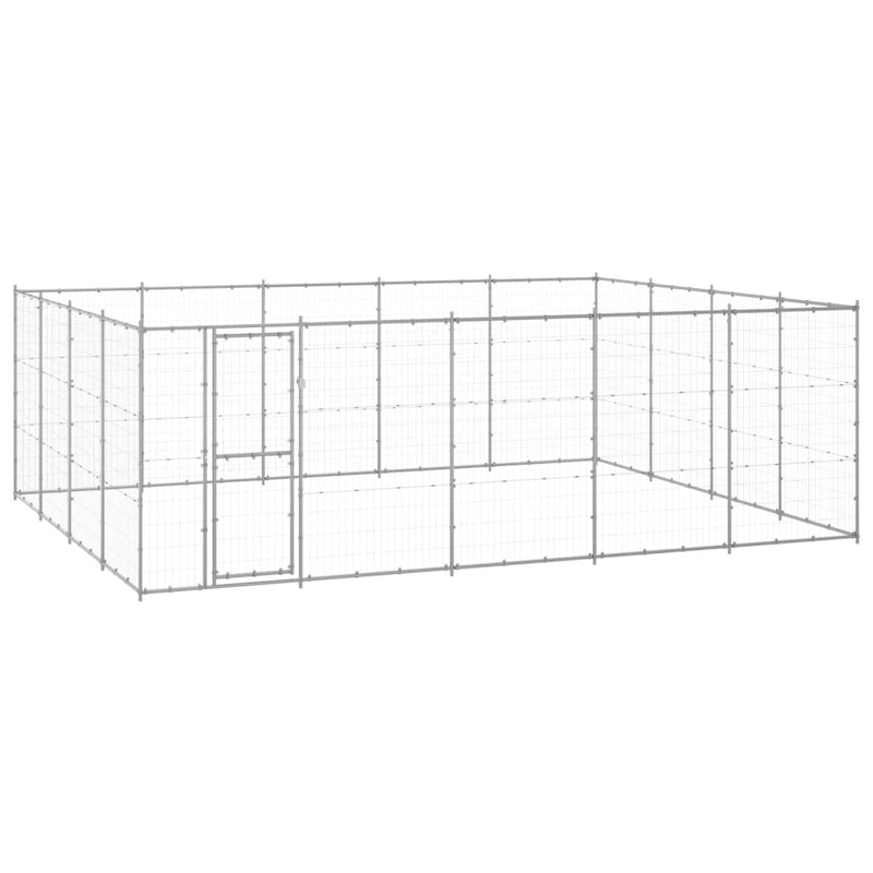 Outdoor Dog Kennel Galvanised Steel 24.2 m²