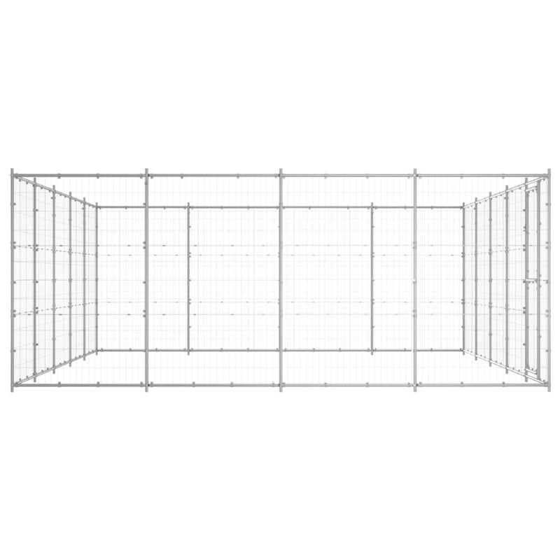 Outdoor Dog Kennel Galvanised Steel 24.2 m²