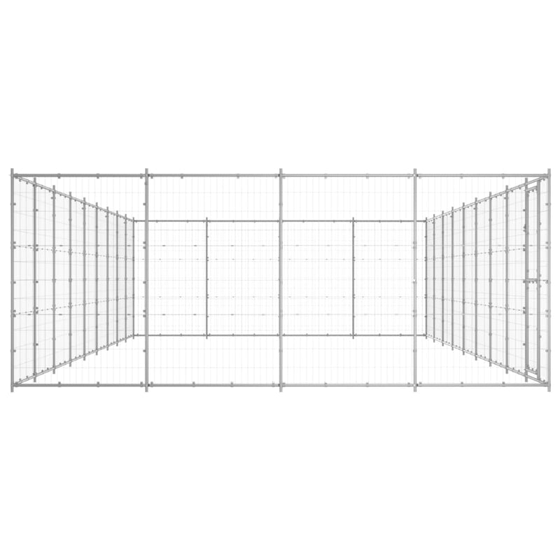 Outdoor Dog Kennel Galvanised Steel 43.56 m²