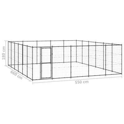 Outdoor Dog Kennel Steel 36.3 m²