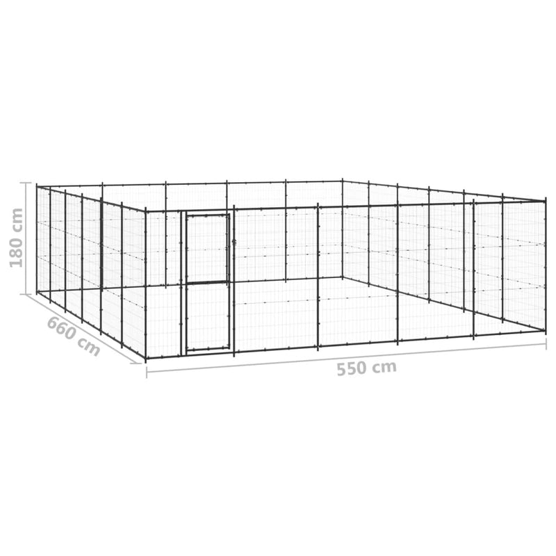 Outdoor Dog Kennel Steel 36.3 m²