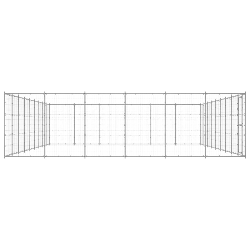 Outdoor Dog Kennel Galvanised Steel 65.34 m²