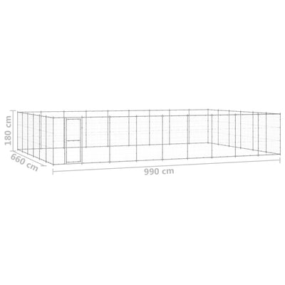 Outdoor Dog Kennel Galvanised Steel 65.34 m²