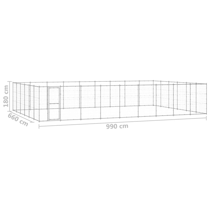 Outdoor Dog Kennel Galvanised Steel 65.34 m²