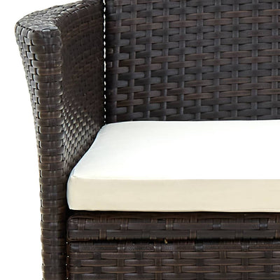 Garden Chairs with Cushions 4 pcs Poly Rattan Brown