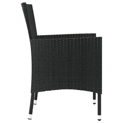 Garden Chairs with Cushions 4 pcs Poly Rattan Black