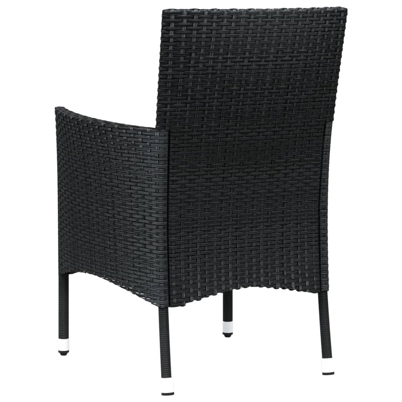 Garden Chairs with Cushions 4 pcs Poly Rattan Black