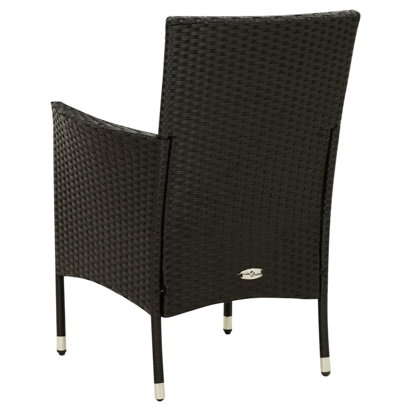 Garden Chairs with Cushions 4 pcs Poly Rattan Black