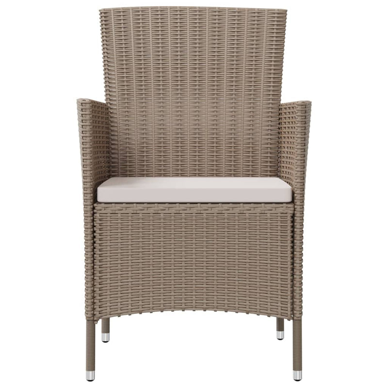 Garden Chairs with Cushions 4 pcs Poly Rattan Beige