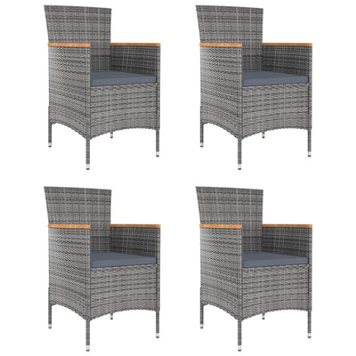 Garden Dining Chairs 4 pcs Poly Rattan Grey