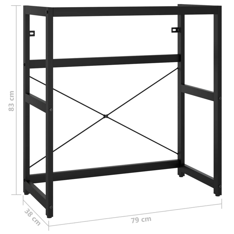 Bathroom Washbasin Frame Black 79x38x83 cm Iron