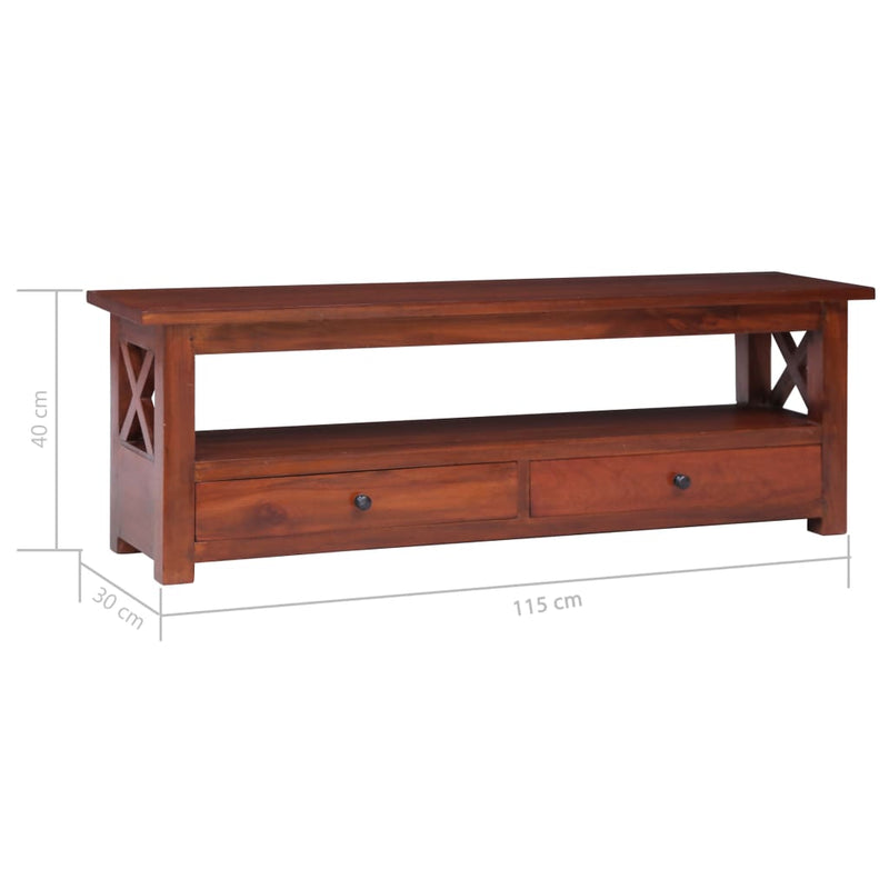 TV Cabinet Brown 115x30x40 cm Solid Mahogany Wood