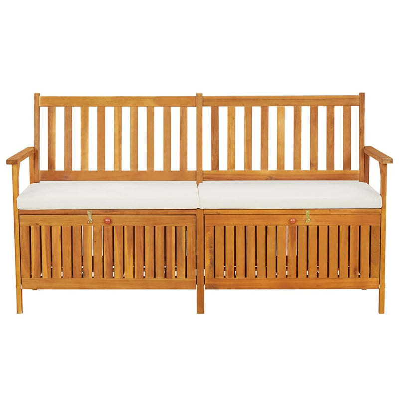 Storage Bench with Cushion 148 cm Solid Wood Acacia