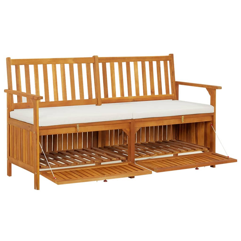 Storage Bench with Cushion 148 cm Solid Wood Acacia