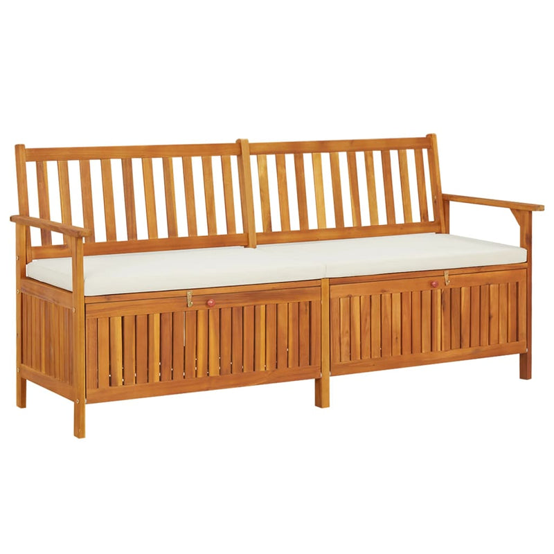 Storage Bench with Cushion 170 cm Solid Wood Acacia