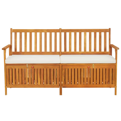 Storage Bench with Cushion 170 cm Solid Wood Acacia